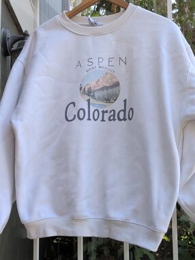 Princess Polly Aspen Colorado Graphic Crewneck Sweatshirt - White